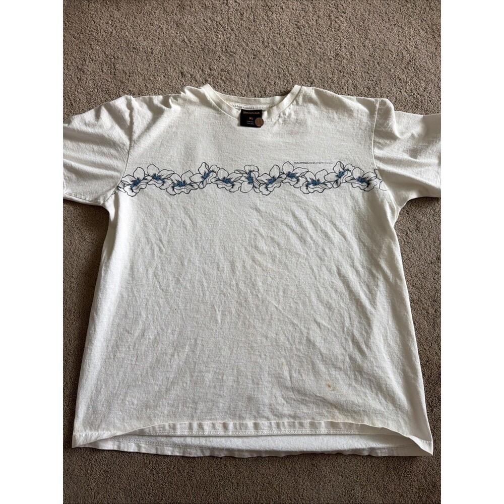 Nautica Competition Vintage AOP Hibiscus Flower White XL Shirt
